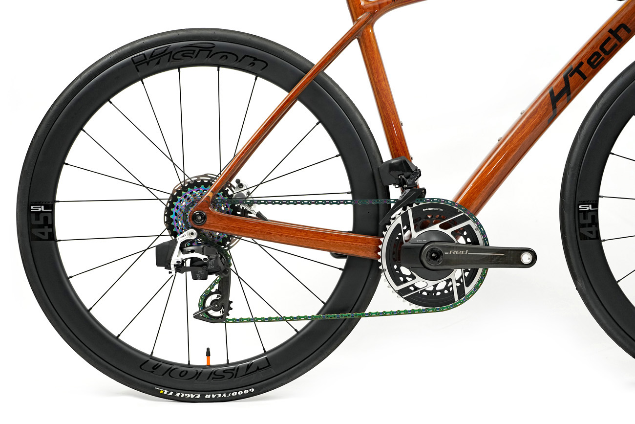 HTech Aeriform wooden bike with SRAM Red E1 drivetrain